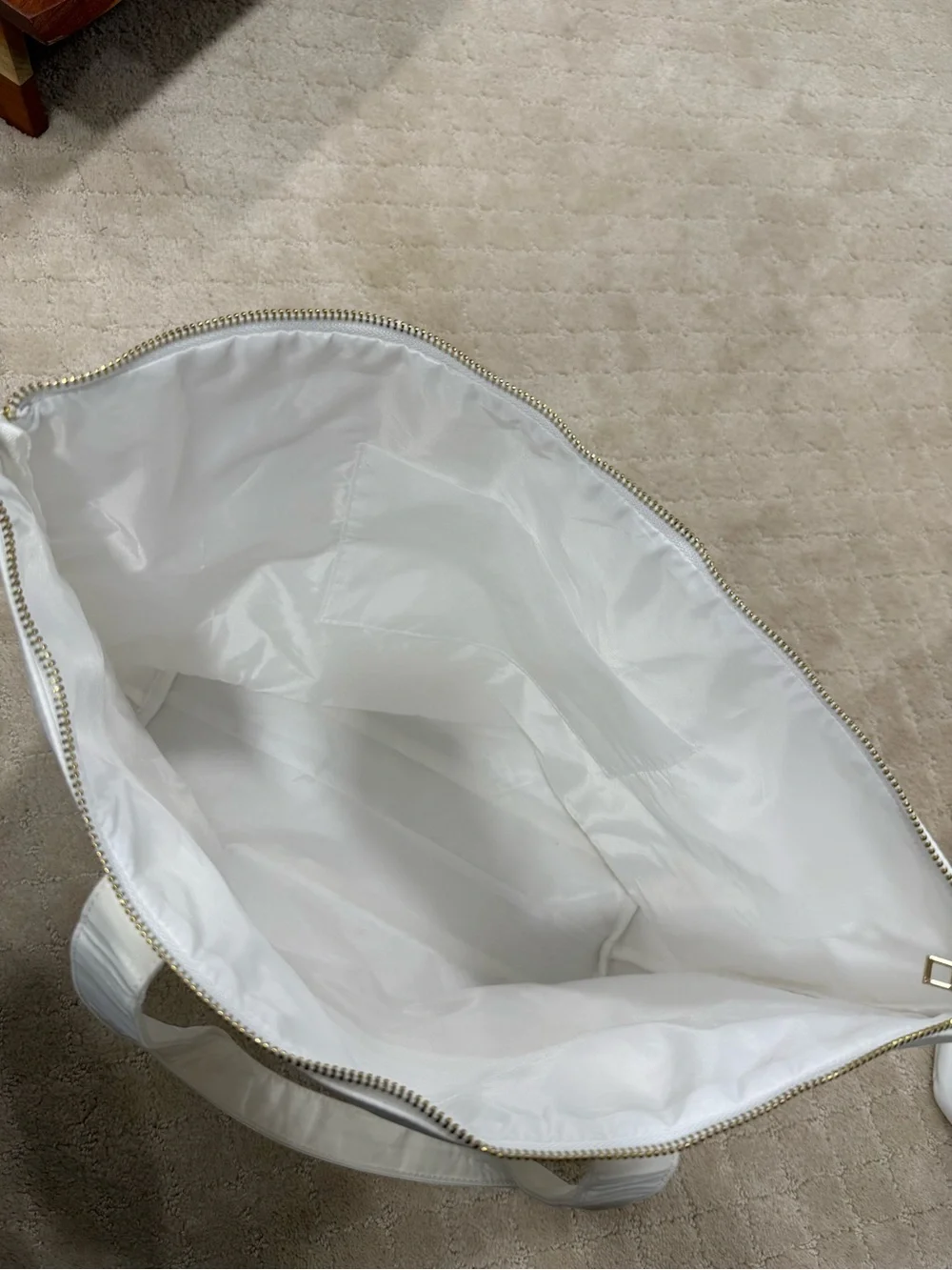 BRIDE White Tote Bag with Gold Lettering